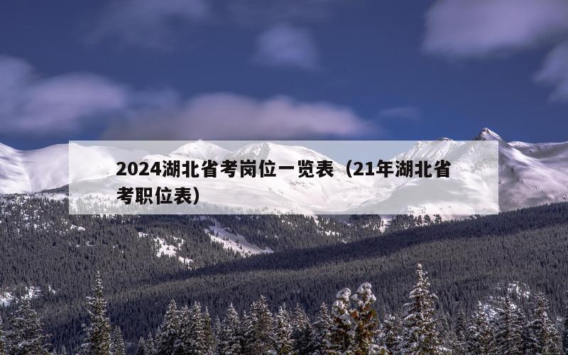 2024湖北省考岗位一览表（21年湖北省考职位表）