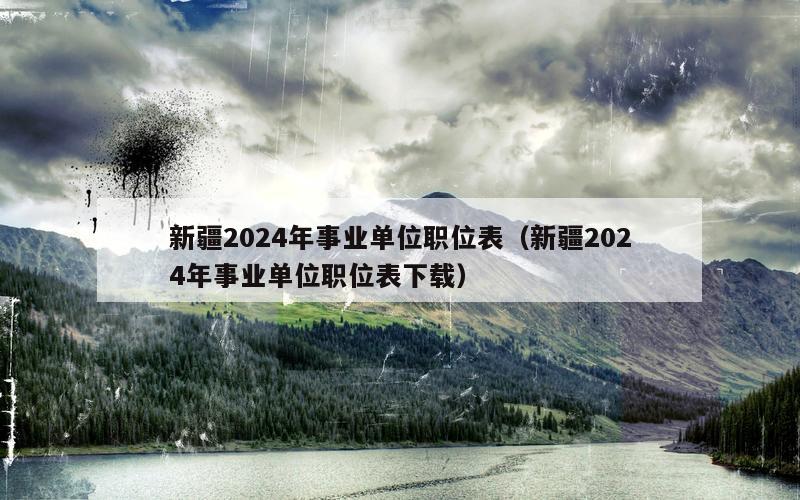 新疆2024年事业单位职位表（新疆2024年事业单位职位表下载）