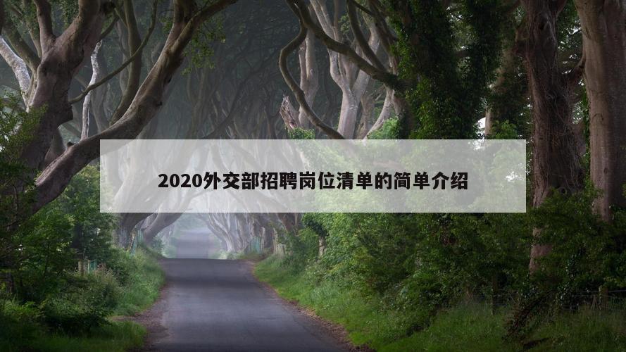 2020外交部招聘岗位清单的简单介绍