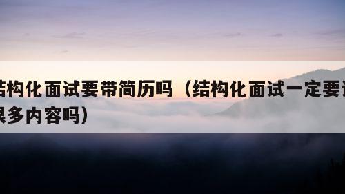 结构化面试要带简历吗（结构化面试一定要说很多内容吗）