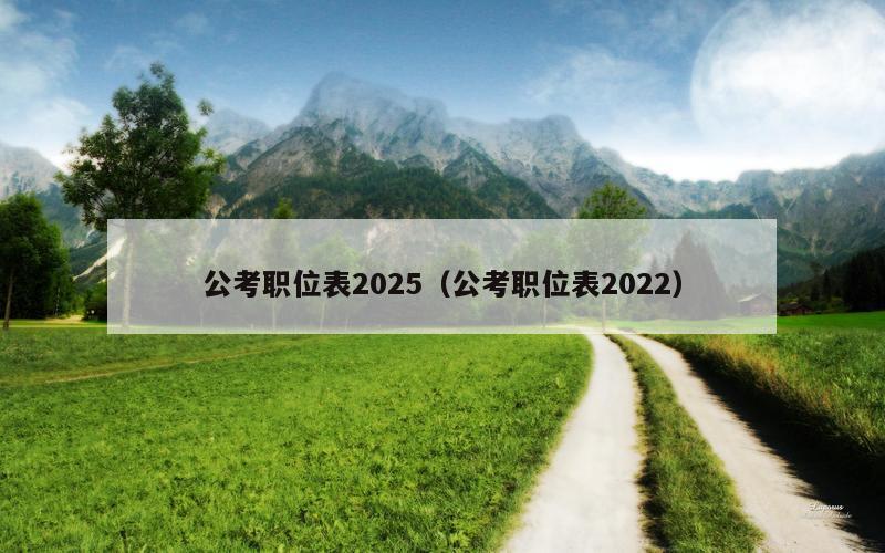 公考职位表2025（公考职位表2022）