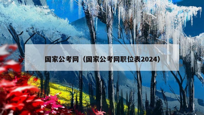 国家公考网（国家公考网职位表2024）