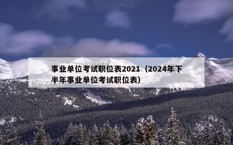 事业单位考试职位表2021（2024年下半年事业单位考试职位表）