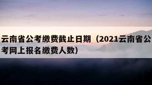 云南省公考缴费截止日期（2021云南省公考网上报名缴费人数）