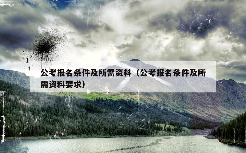 公考报名条件及所需资料（公考报名条件及所需资料要求）