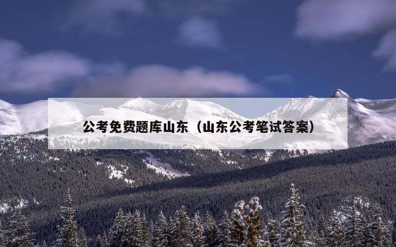 公考免费题库山东（山东公考笔试答案）