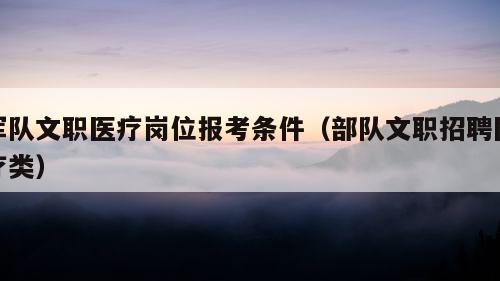 军队文职医疗岗位报考条件（部队文职招聘医疗类）