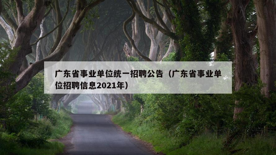 广东省事业单位统一招聘公告（广东省事业单位招聘信息2021年）