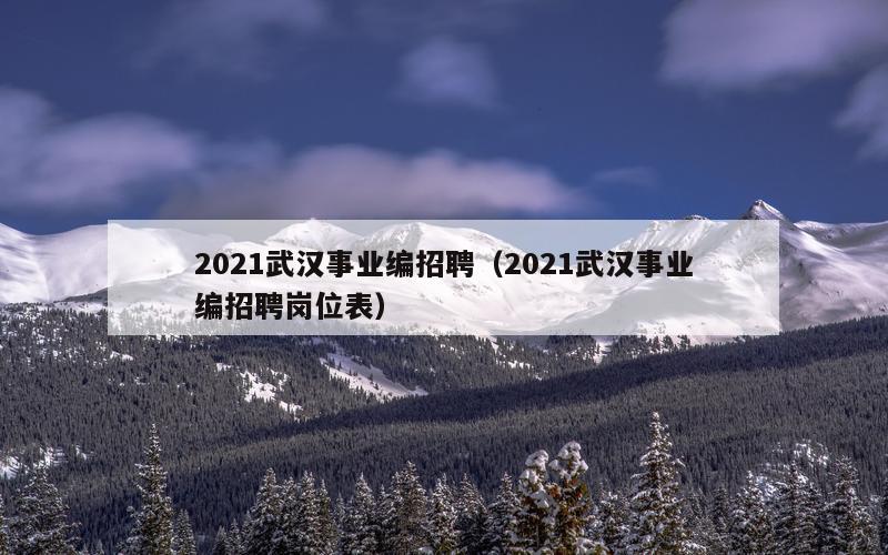 2021武汉事业编招聘（2021武汉事业编招聘岗位表）